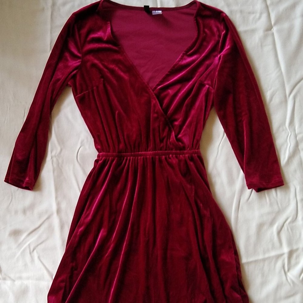 Red velvet dress